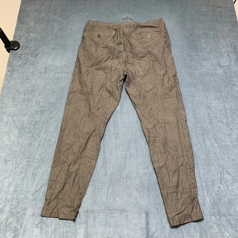 Abercrombie & Fitch Chino Pants Men Large Brown Herringbone Stretch Skinny Taper